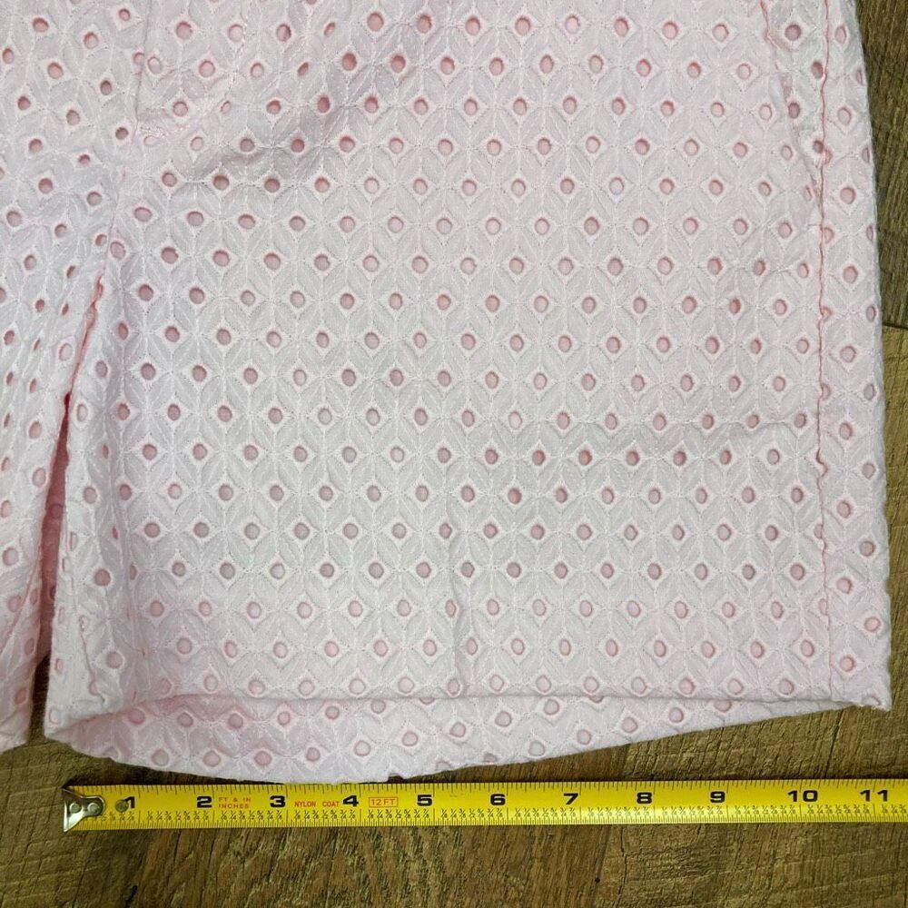 Banana Republic Marshmallow Bubblegum Light Pink Cotton‎ Eyelet Shorts Women’s 4 - Picture 7 of 9